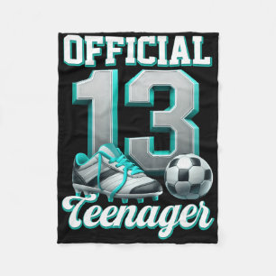 Soccer 13 Year Old Birthday Boy Thirteen Official Fleece Blanket
