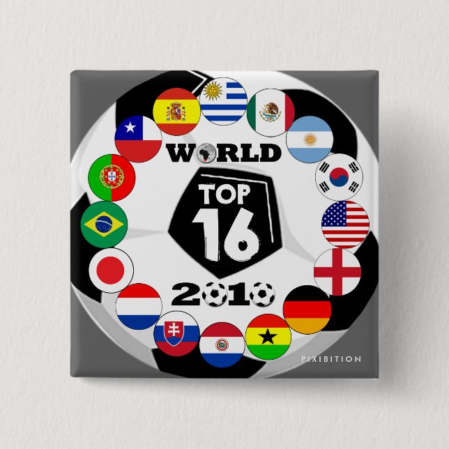 Soccer 16 Flags Button World Cup (Front)