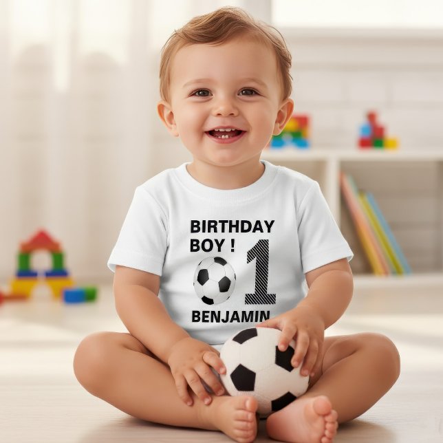 Soccer 1st Birthday Party Baby T-Shirt (Creator Uploaded)