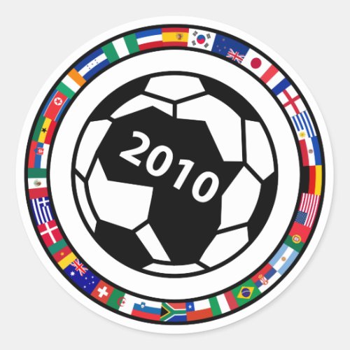 Soccer 2010 classic round sticker