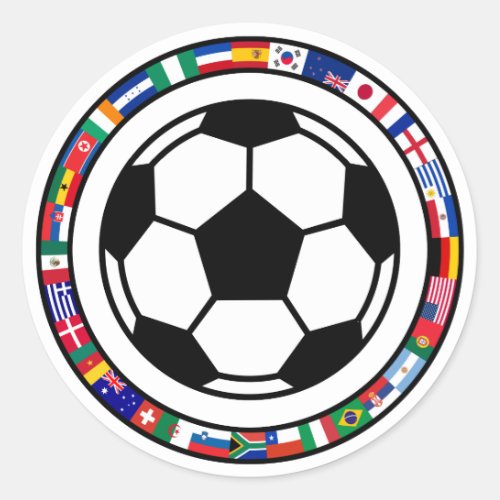 Soccer 2010 classic round sticker