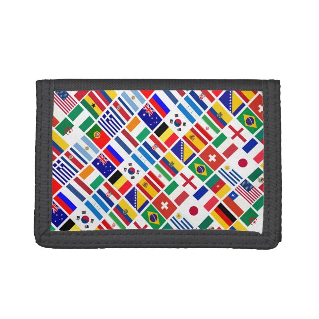 SOCCER 2014 flags pattern Tri-fold Wallet (Front)