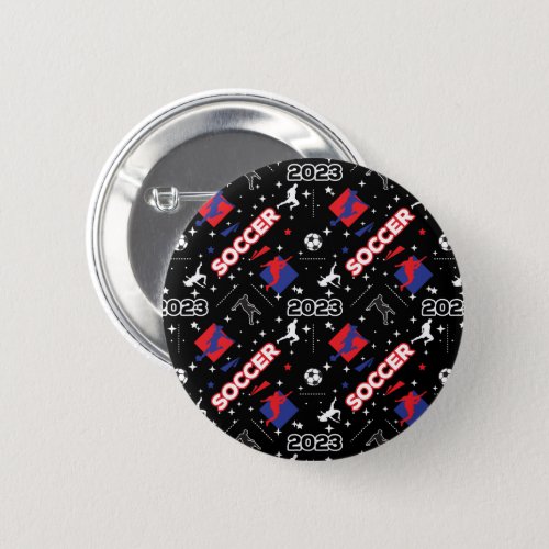Soccer 2023 _ Red White Blue Patriotic Colors Button