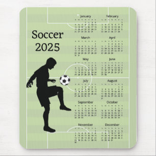 Soccer 2025 Calendar Mouse Pad