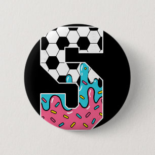 Soccer 2 Year Old Ice Cream Drip Youth 2nd Birthda Button