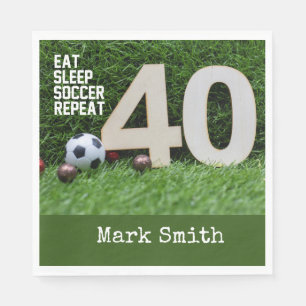 Soccer 40th Birthday Party  Napkins