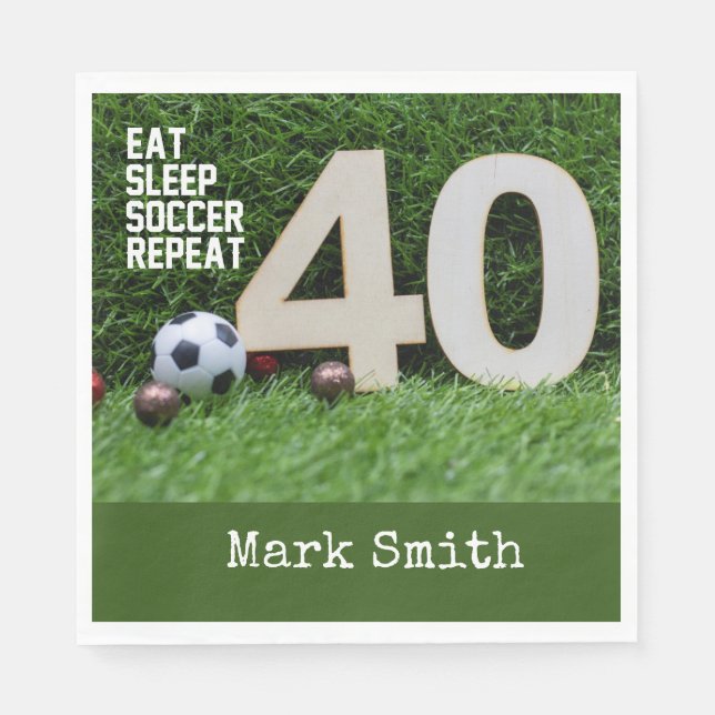 Soccer 40th Birthday Party  Napkins (Front)