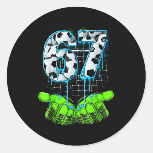 Soccer 67 Six Seven Funny Gen Alpha Meme Classic Round Sticker