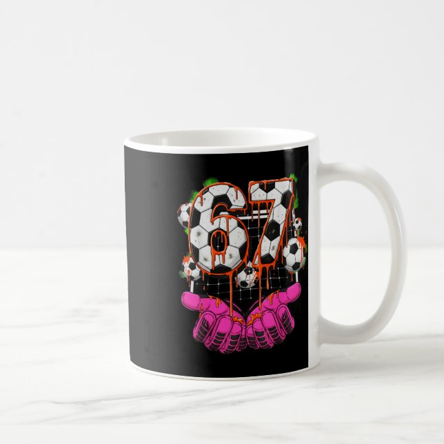 Soccer 67 Six Seven Funny Gen Alpha Meme Drip Boys Coffee Mug (Right)