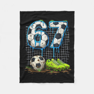 Soccer 67 six seven funny gen alpha meme drip fleece blanket