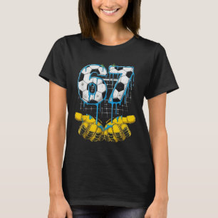 Soccer 67 Six Seven Funny Gen-alpha Meme Drip Kids T-Shirt