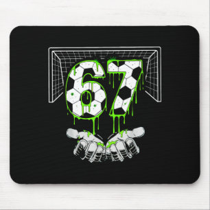 Soccer 67 Six Seven Funny Gen Alpha Meme Drip  Mouse Pad
