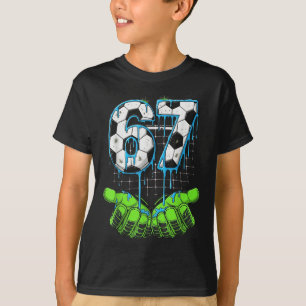 Soccer 67 Six Seven Funny Gen Alpha Meme Drip T-Shirt