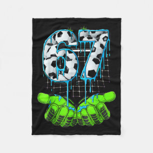Soccer 67 Six Seven Funny Gen Alpha Meme Fleece Blanket