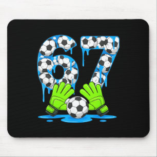 Soccer 67 Six Seven Gen Alpha Meme Drip 67 Ice Cre Mouse Pad