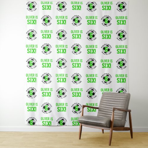 Soccer 6th Birthday Boys  Step Repeat Backdrop