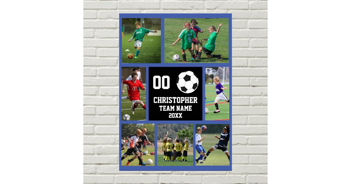 Team Number 7 Soccer 7 photo collage - Name, team, number year Poster | Zazzle