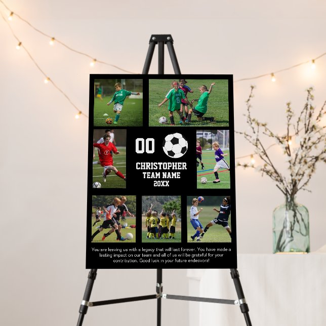 Soccer 7 photo collage team name foam board (In Situ (Stand))