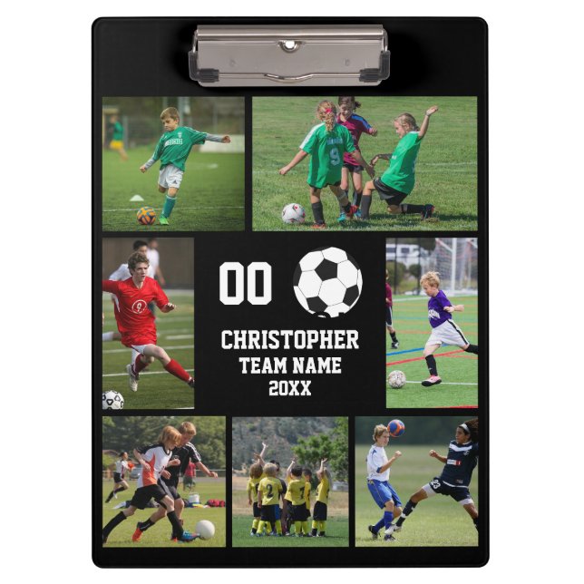 Soccer 7 photo collage team name poster clipboard (Front)
