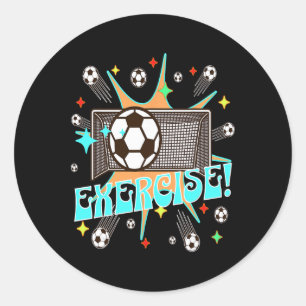 Soccer Action Net Blast Exercise Motivation Energy Classic Round Sticker