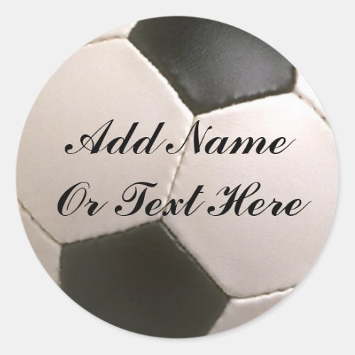 SOCCER__ ADD NAME OR TEXT HERE_STICKER CLASSIC ROUND STICKER