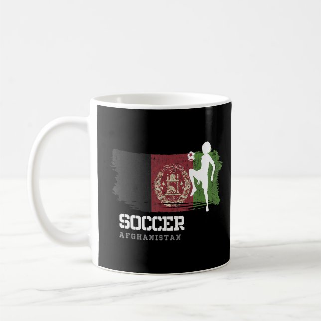 Soccer Afghanistan Flag Football Womens Soccer Gir Coffee Mug (Left)