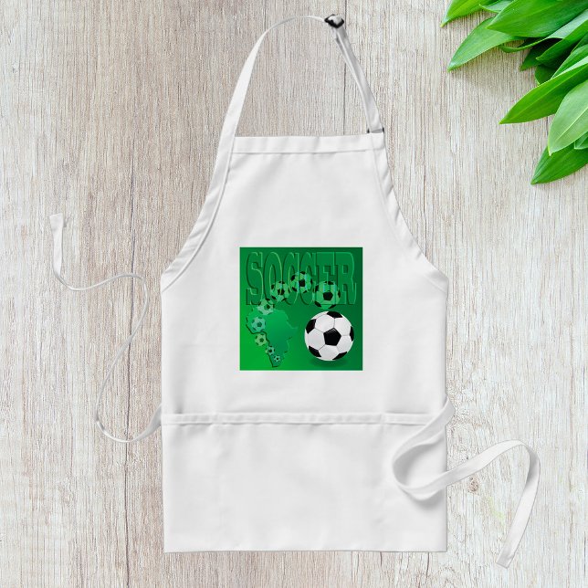 Soccer Africa Bold Green Football Adult Apron (Creator Uploaded)