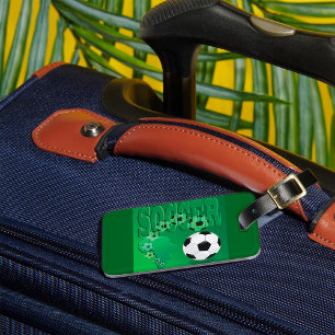 Soccer Africa Bold Green Football Luggage Tag
