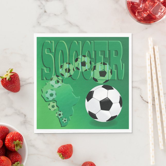 Soccer Africa Bold Green Football Napkins (Creator Uploaded)