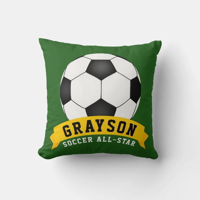 Soccer All-Star Throw Pillow (Front)
