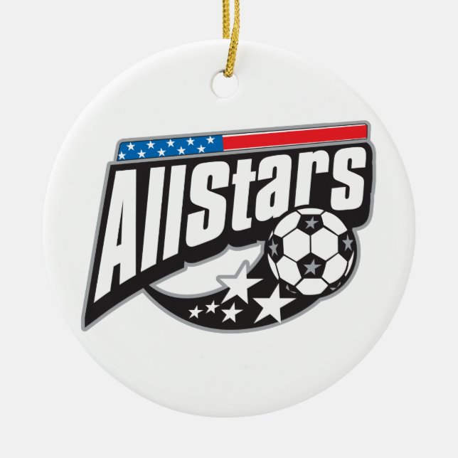 Soccer All Stars Ceramic Ornament (Front)
