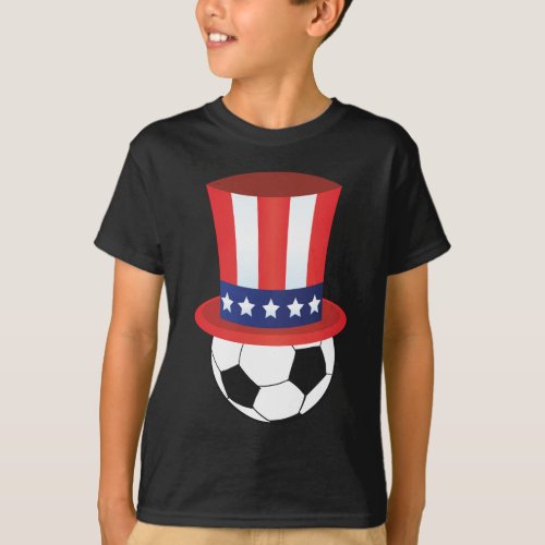 Soccer American Flag Hat _ 4th of July T_Shirt