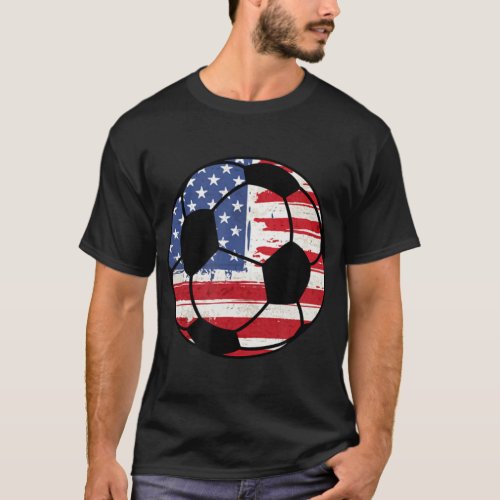 Soccer American Flag United States Ballpng T_Shirt