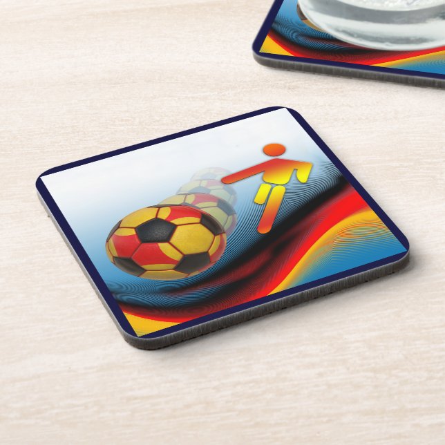 Soccer and Football Dynamics Beverage Coaster (Left Side)
