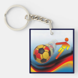 Soccer and Football Dynamics Keychain