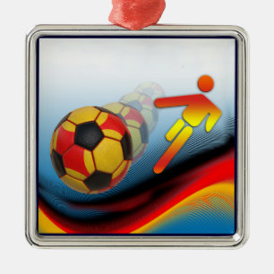 Soccer and Football Dynamics Metal Ornament