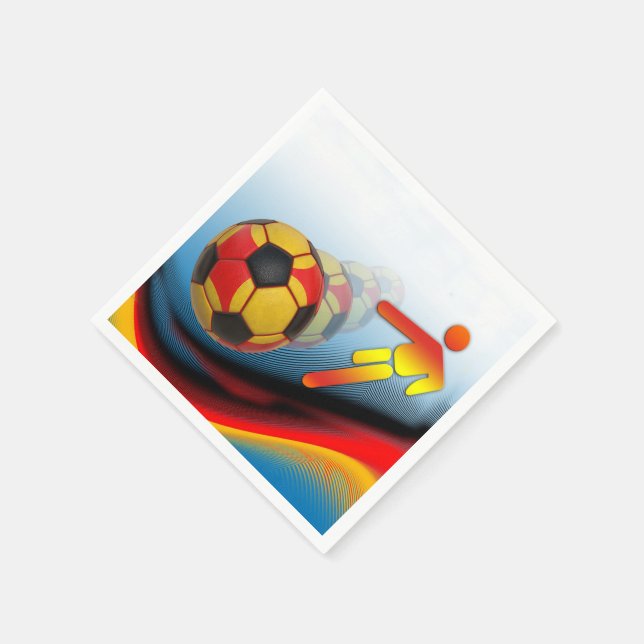 Soccer and Football Dynamics Paper Napkins (Corner)