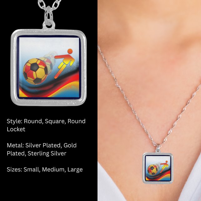 Soccer and Football Dynamics Silver Plated Necklace (Blue Canterbury Bells Silver Plated Necklace)