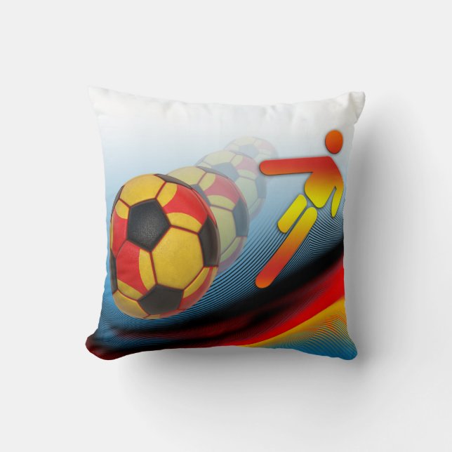 Soccer and Football Dynamics Throw Pillow (Front)