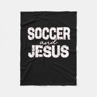 Soccer And Jesus Christian Sayings Bible Fleece Blanket