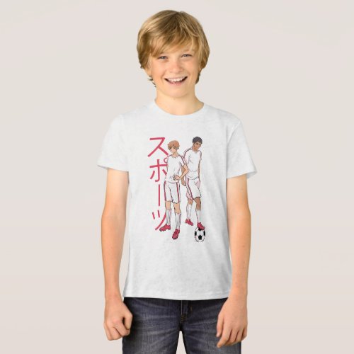 Soccer Anime Boys Design Tri_Blend Shirt