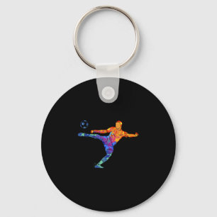 Soccer Athlete Sports Graphic Drawing Keychain