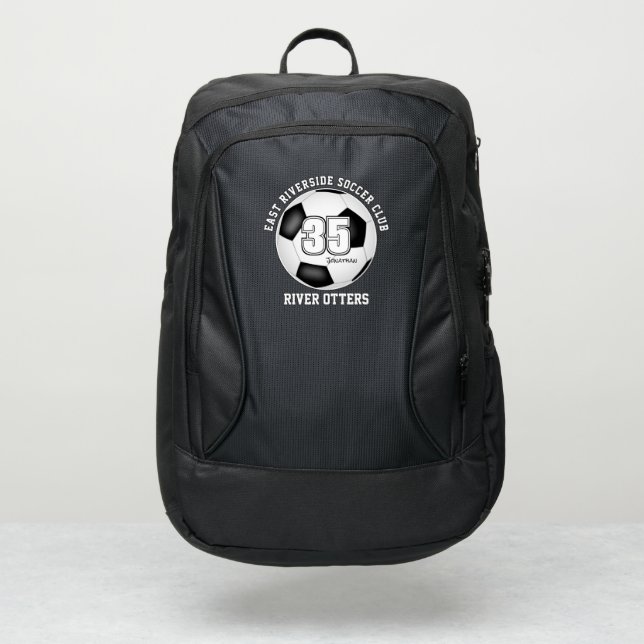 soccer athletes custom player and team name port authority® backpack (Front)