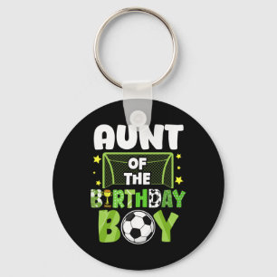 Soccer Aunt Birthday Boy Party Soccer Family Match Keychain