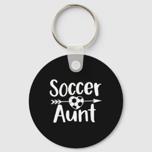 Soccer Aunt Heart Sport Lover Auntie Mother's Day Keychain