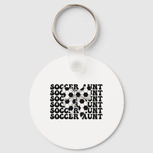 Soccer Aunt Soccer Auntie Coquette Bow Keychain
