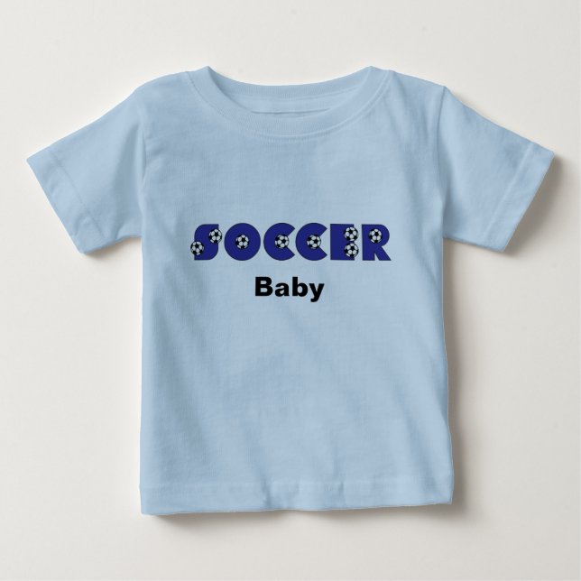 Soccer Baby in Blue Baby T-Shirt (Front)