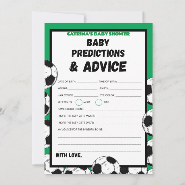 Soccer Baby Shower Game, Football - Editable Name, Invitation (Front)