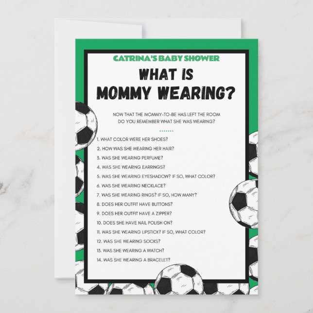 Soccer Baby Shower Game, Football - Editable Name, Invitation (Front)