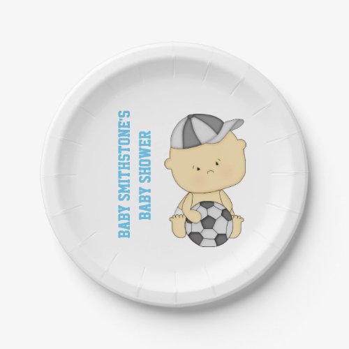 Soccer Baby Shower Personalized Paper Plates